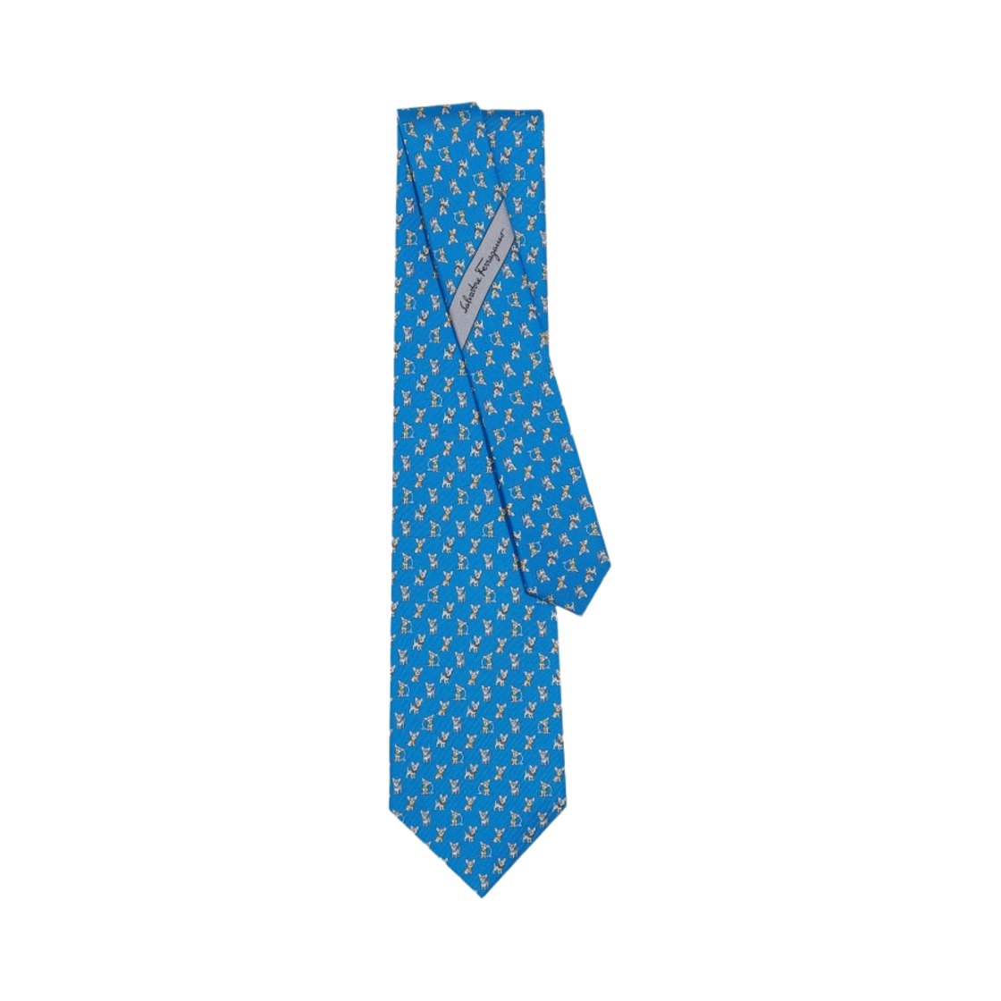 페라가모 퍼피 프린트 실크 타이 아주로(Ferragamo Puppy Print Silk Tie Azzuro) - 1