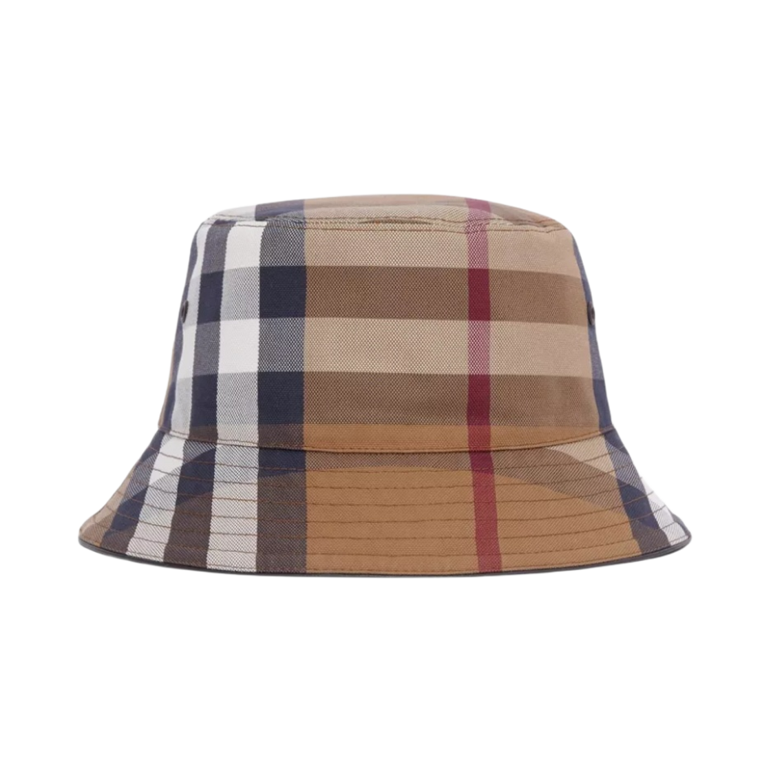 8041616 Burberry Check Cotton Canvas Bucket Hat Birch Brown