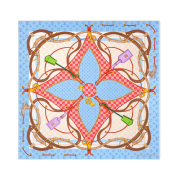 (W) Louis Vuitton Flower and Straps Square 90 S00 Blue
