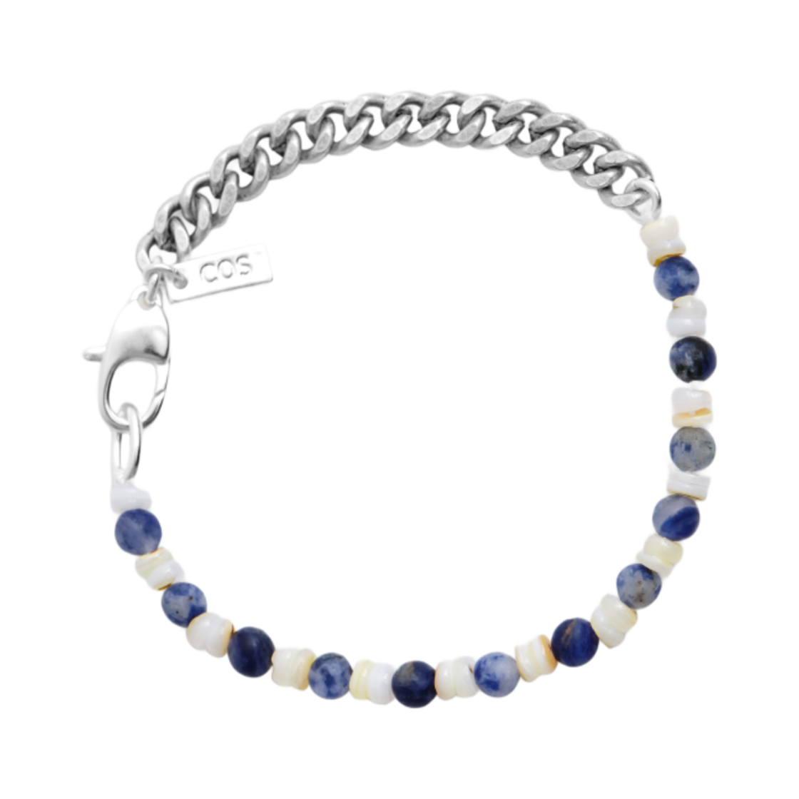 코스 스톤 앤 쉘 체인 브레이슬릿 화이트 블루(COS Stone and Shell Chain Bracelet White Blue)
