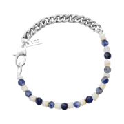 COS Stone and Shell Chain Bracelet White Blue