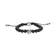 Diesel Dx1381 Black Agate Beaded Bracelet Black
