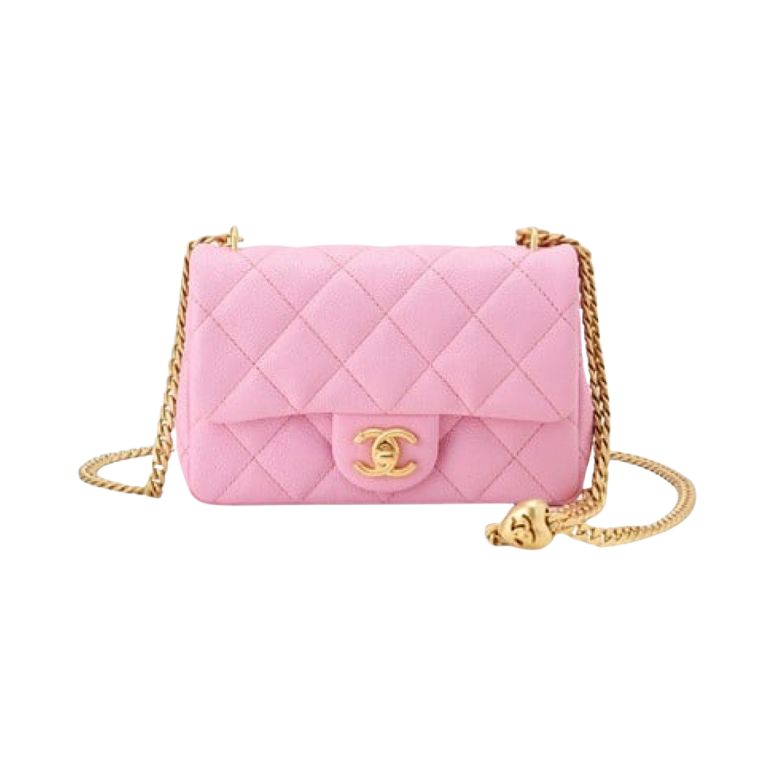 샤넬 미니 플랩백 카프스킨 & 골드 메탈 라일락