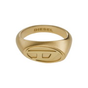Diesel Dx1376 Stainless Steel D Logo Ring Gold