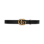 Gucci GG Marmont Thin Belt Dark Brown Leather