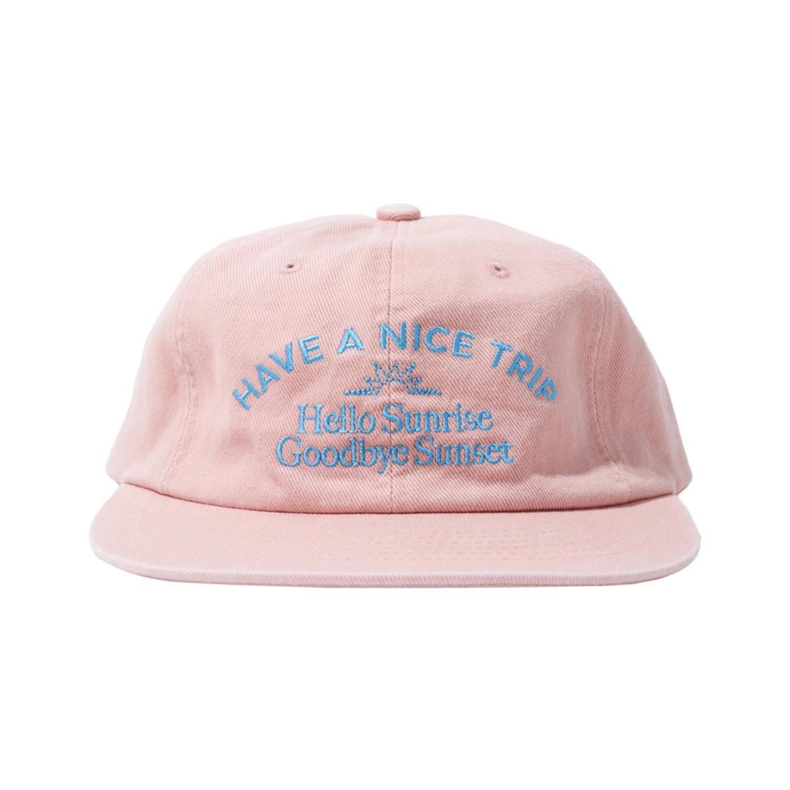 HS52CA612CP0 Hello Sunrise Washed Typo Arch Logo 6panel Cap Coral Pink