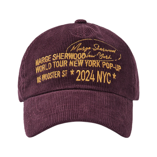 MW246-BC01-BD Margesherwood Corduroy New York Ballcap Burgundy