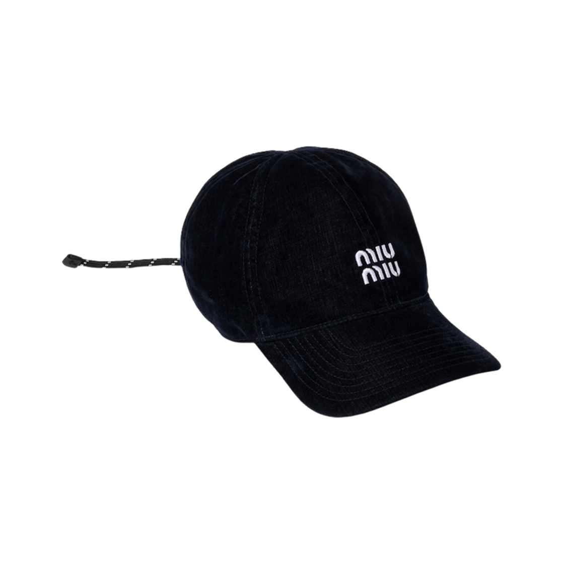 미우 미우 벨벳 베이스볼 캡 블루 블랙(Miu Miu Velvet Baseball Cap Blue Black)