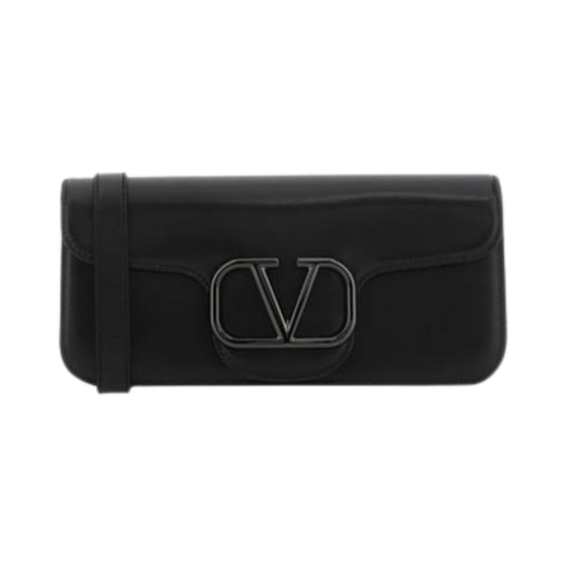 B0B54VTQ0NO Valentino VLogo Leather Crossbody Bag Black