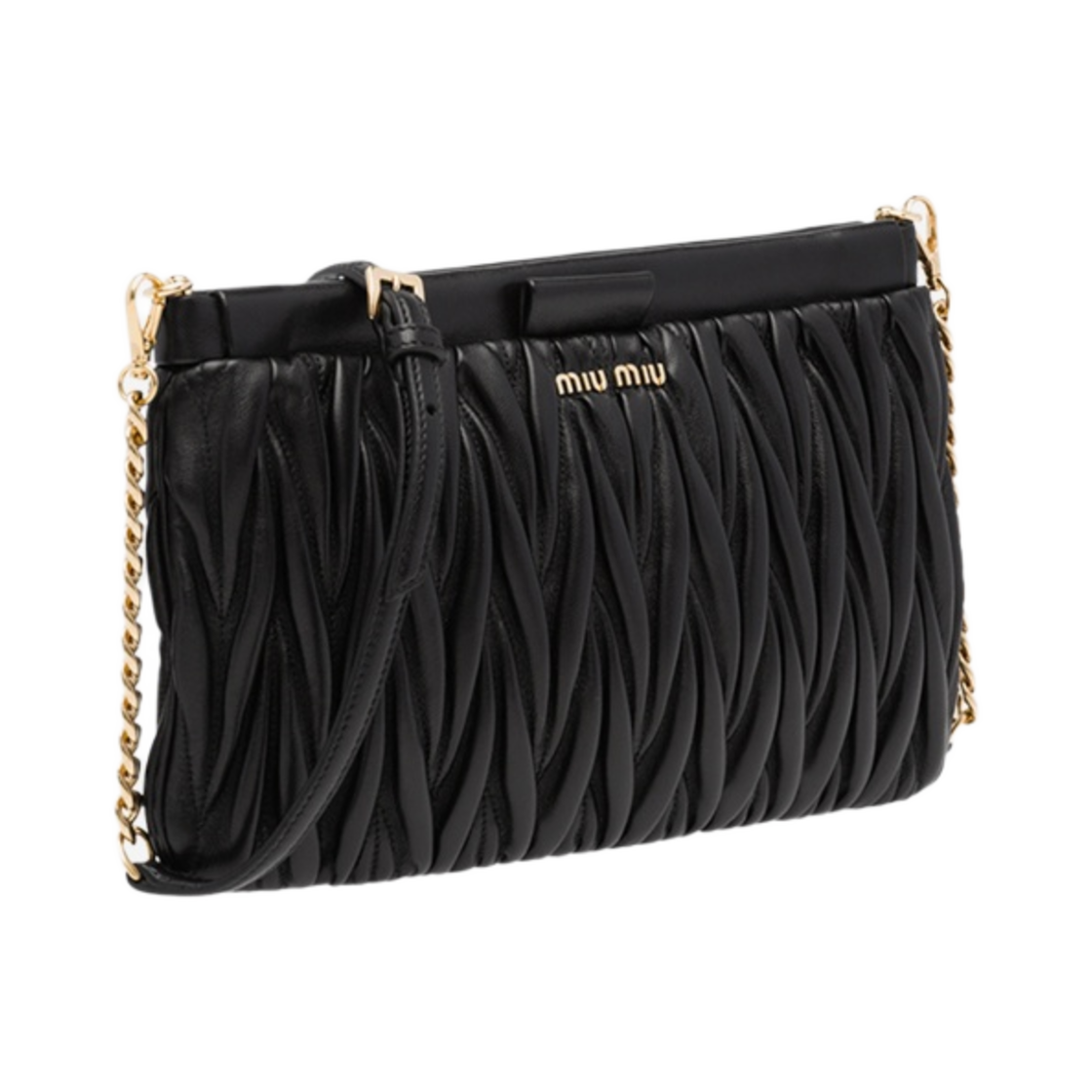 미우 미우 마테라쎄 가죽 클러치 블랙(Miu Miu Matelasse Leather Clutch Black) - 2