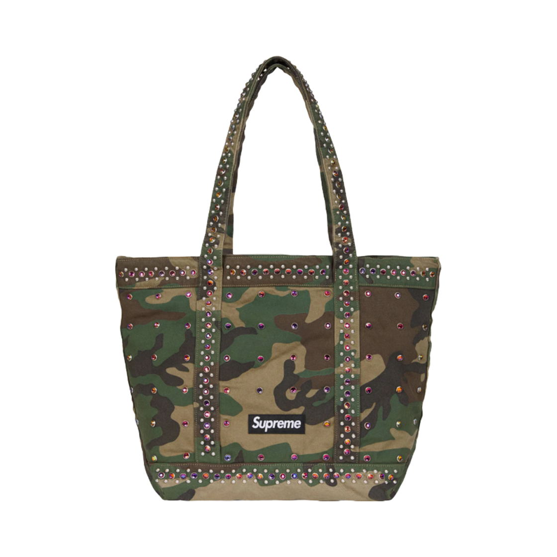 슈프림 x B.B. 사이먼 데님 토트백 우드랜드 카모 - 25SS