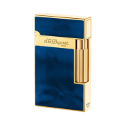 S.T. Dupont Line 2 Natural Blue Lacquer Lighter Yellow Gold Finish