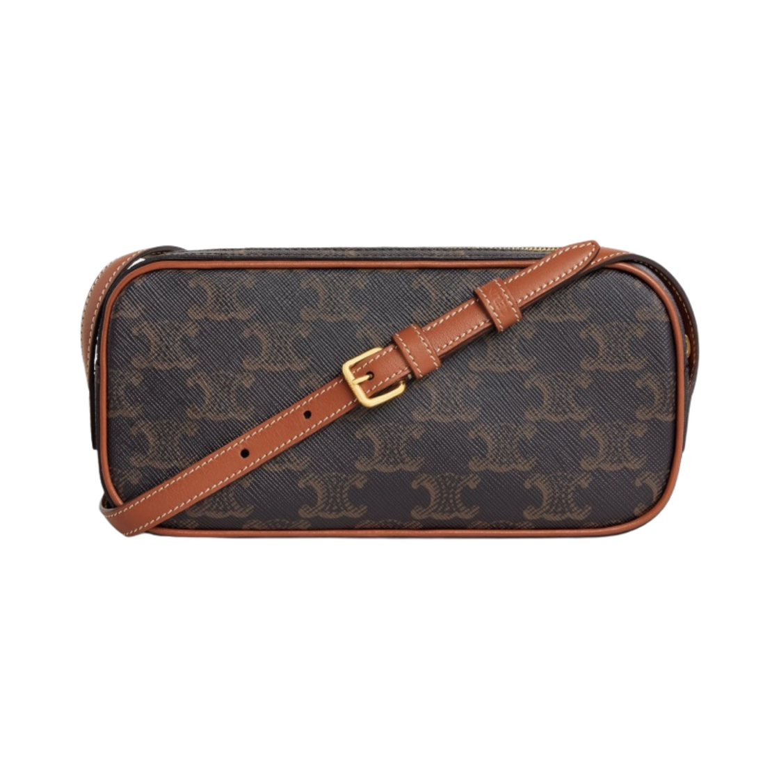 셀린느 미니 카메라 숄더백 퀴르 트리옹프 트리옹프 캔버스 카프스킨 탄(Celine Mini Camera Shoulder Bag Cuir Triomphe in Triomphe Canvas Calfskin Tan) - 3