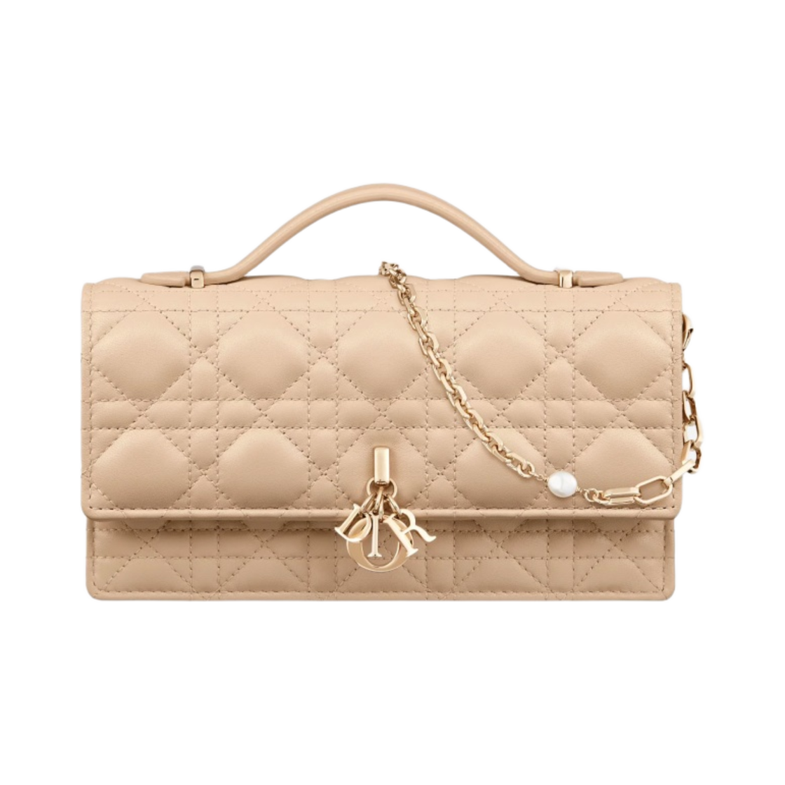 디올 미스 디올 미니백 샌드 컬러드 까나쥬 램스킨(Dior Miss Dior Mini Bag Sand Colored Cannage Lambskin) - 1