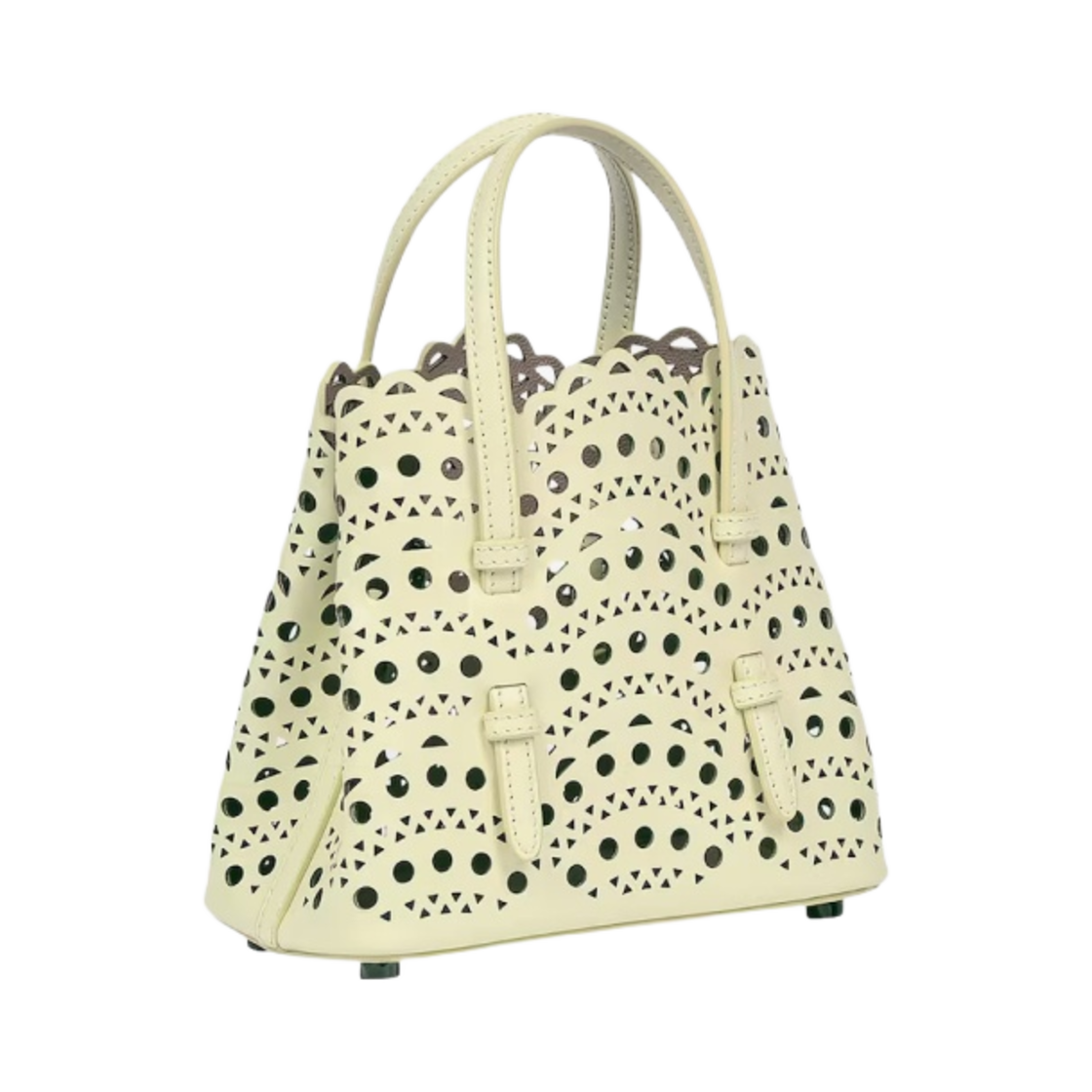 알라이아 비엔 웨이브 럭스 카프스킨 미나 16 백 옐로우(Alaia Mina 16 Bag in Vienne Wave Lux Calfskin Yellow) - 2