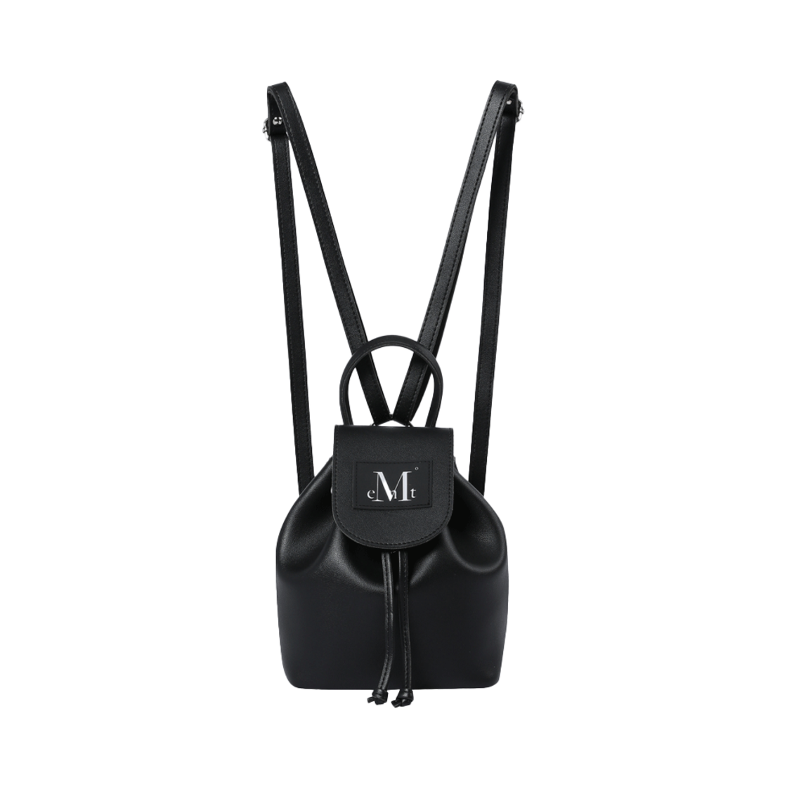 무센트 슬랜 미니 레더 스트링 백팩 블랙(MUCENT Slan Mini Leather String Backpack Black)