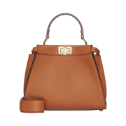 Fendi Peekaboo Leather Mini Bag Brown