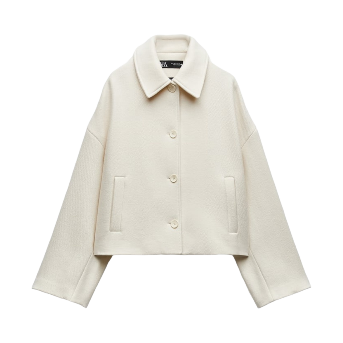 (W) 자라 ZW 만테코 울 코트 스크래치 화이트((W) Zara ZW Manteco Wool Coat Scratch White)