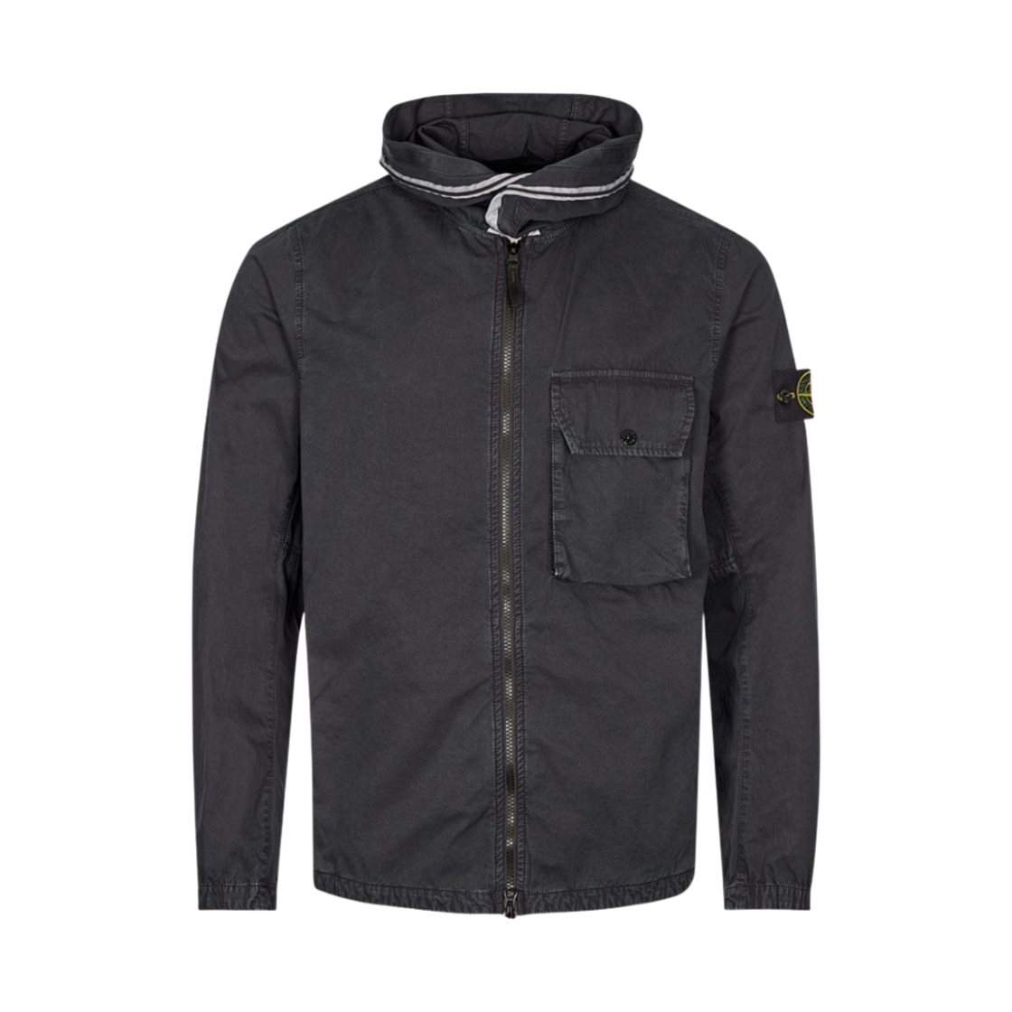 스톤 아일랜드 114WN 브러쉬드 코튼 캔버스 후드 오버셔츠 네이비 블루 - 21FW(Stone Island 114WN Brushed Cotton Canvas Hooded Overshirt Navy Blue - 21FW) - 1