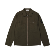 Stone Island 1200012 Mil-Spec Stretch Ripstop-TC Overshirt with Chest Pockets and Two-Way Zip Military Green - 25SS