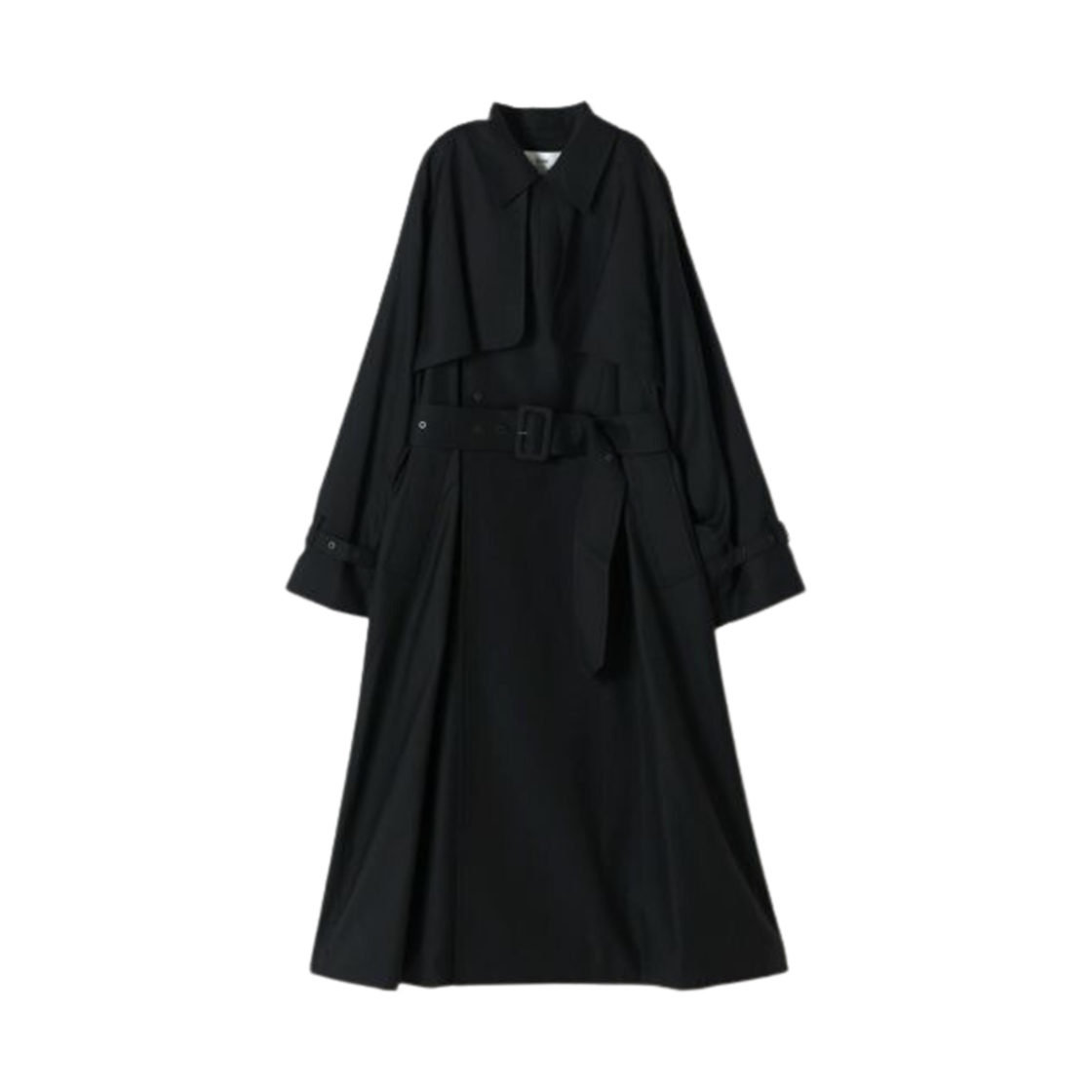 17417-01 (W) Hyke Wool Trench Coat Black