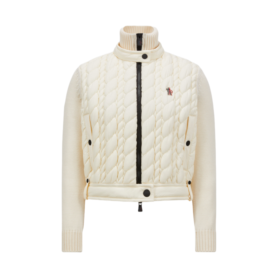 (W) 몽클레르 그레노블 패딩 울 집업 가디건 화이트 - 24FW((W) Moncler Grenoble Padded Wool Zip-Up Cardigan White - 24FW)