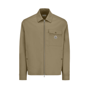 Moncler Gabardine Zip-Up Shirt Beige - 24SS