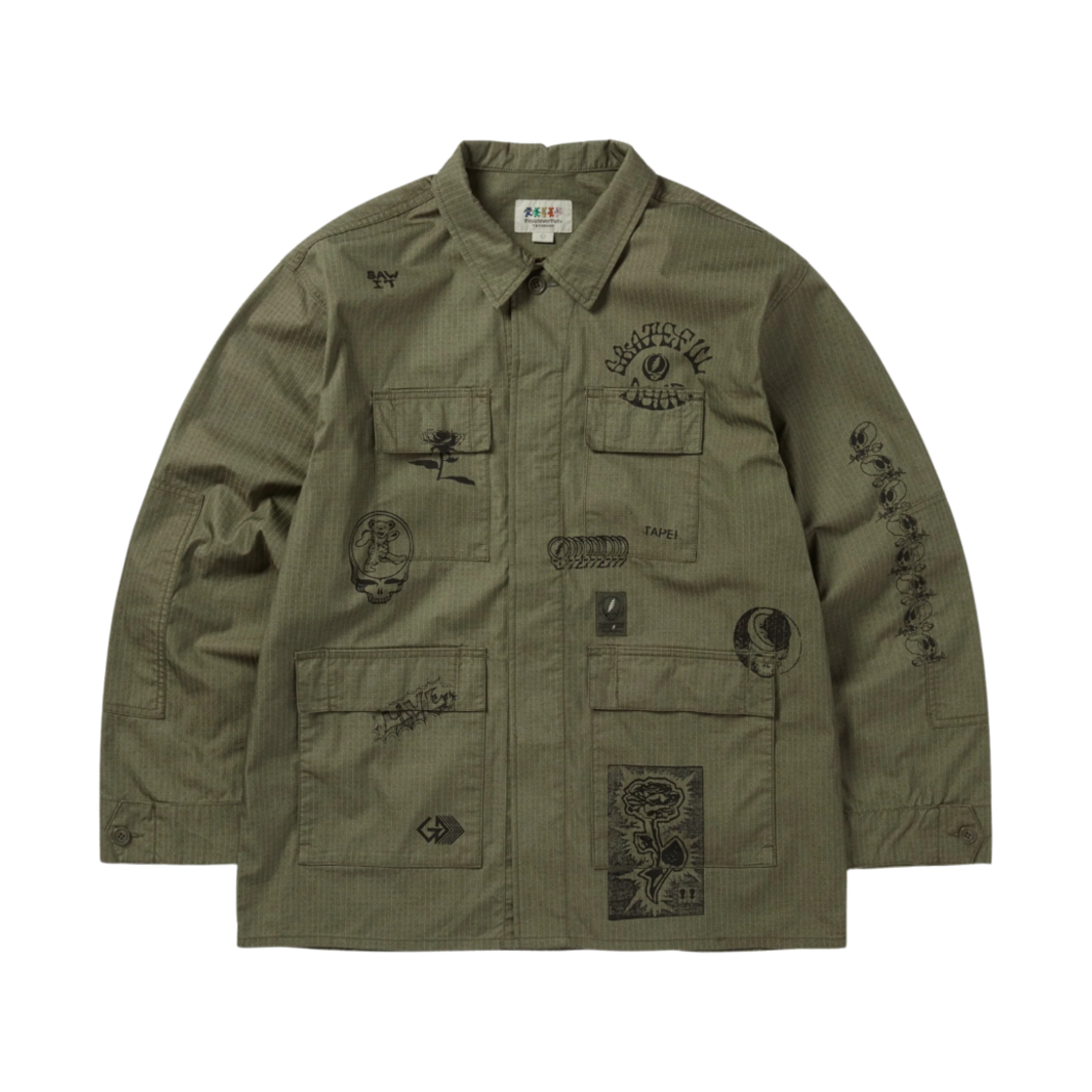 디스이즈네버댓 x 그레이트풀 데드 아이코노그래피 BDU 자켓 올리브(Thisisneverthat x Grateful Dead Iconography Bdu Jacket Olive) - 1