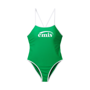 (W) Emis Logo V-Back Strap Swimsuit Green