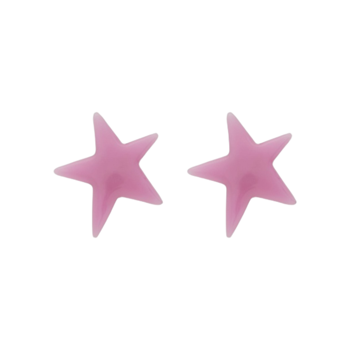 (W) 생로랑 스타 이어링 메탈 레진 골드 핑크((W) Saint Laurent Star Earrings in Metal Resin Gold Pink) - 1