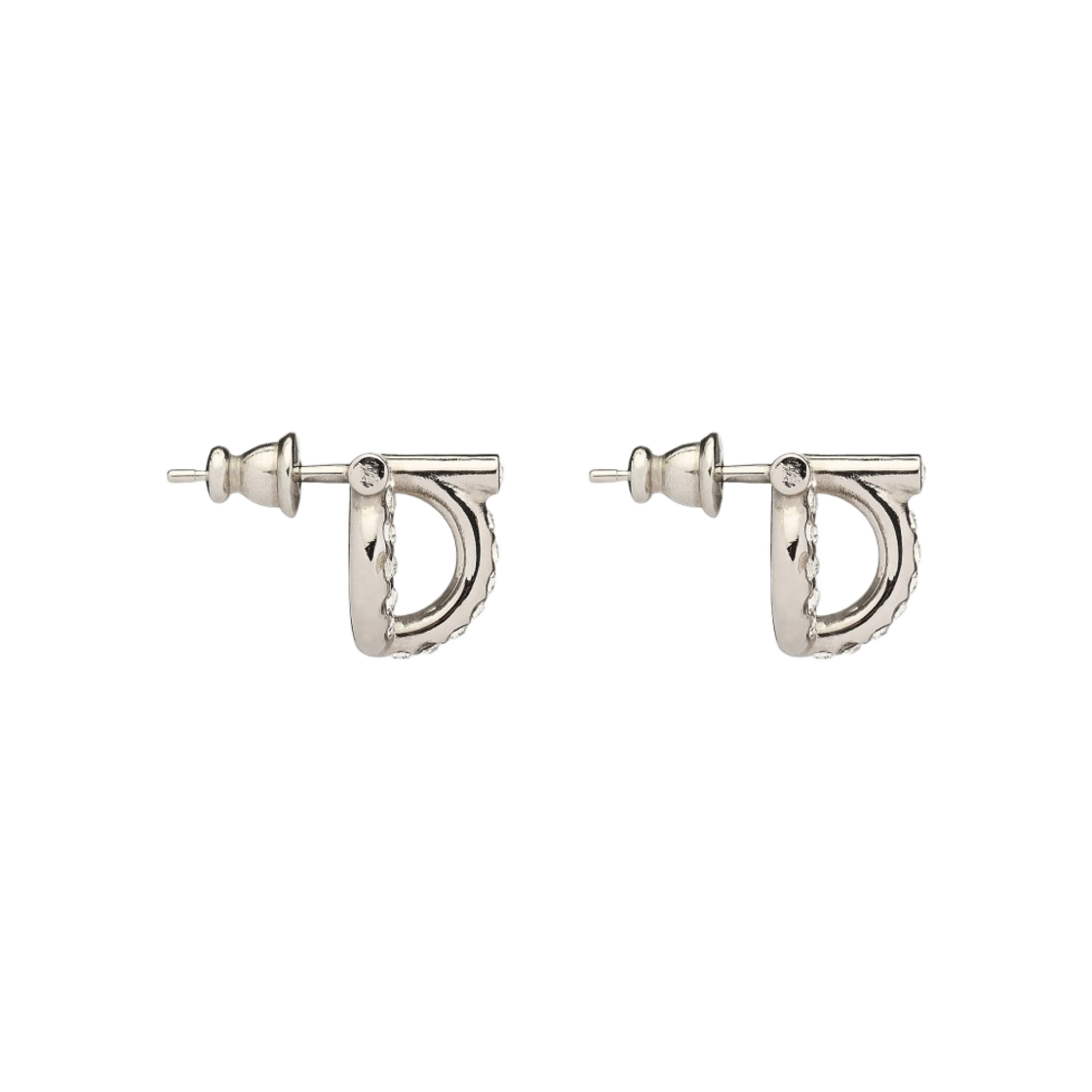 (W) 페라가모 크리스탈 간치니 3D 이어링 팔라듐((W) Ferragamo Gancini 3D Earrings with Crystals Palladium) - 2
