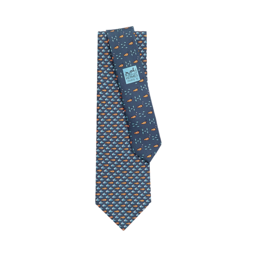 Hermes Ca Bulle Twillbi Tie Marine Orange Bleu