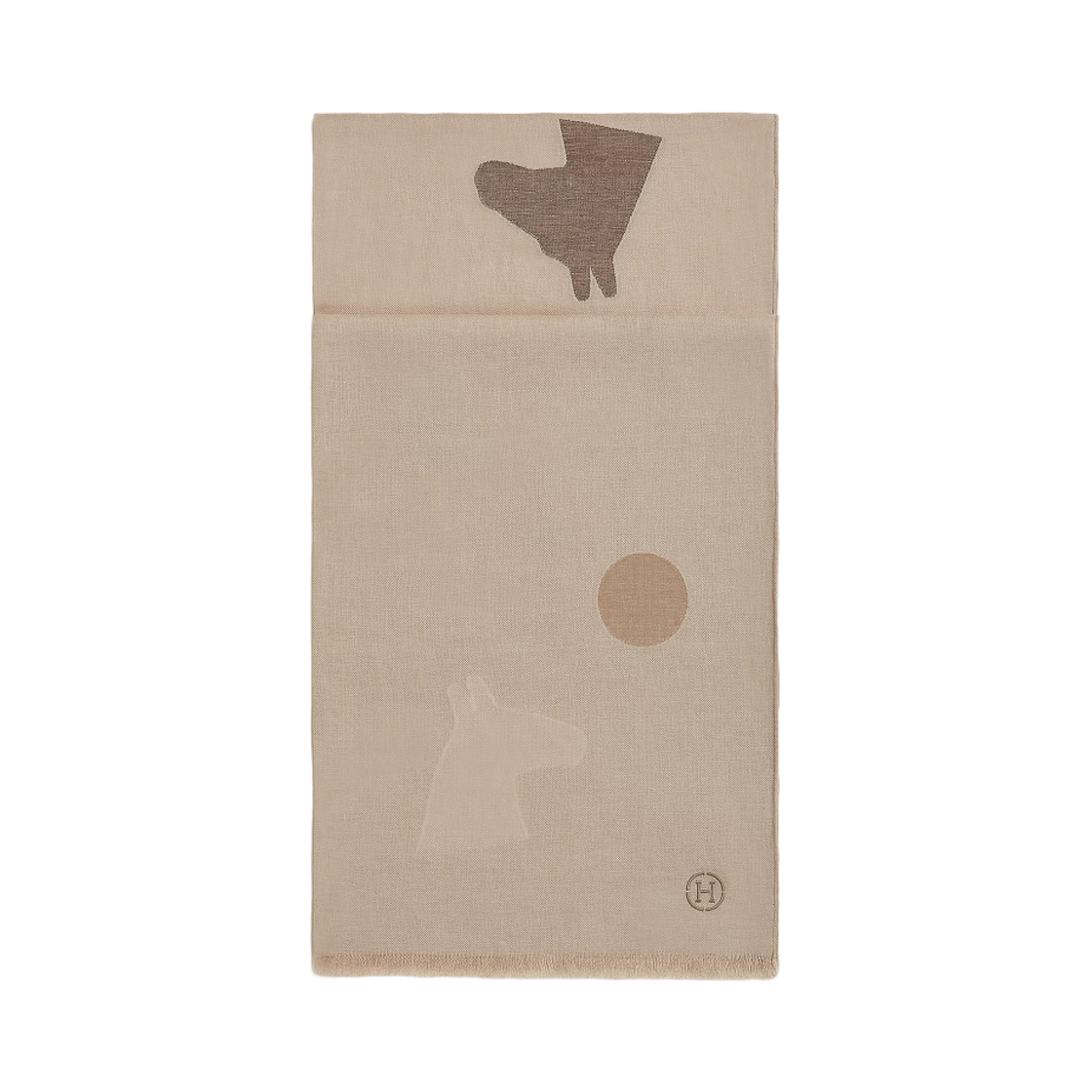 에르메스 소 머플러 나뛰렐 에뚜쁘 블랑(Hermes Saut Muffler Naturel Etoupe Blanc) - 1