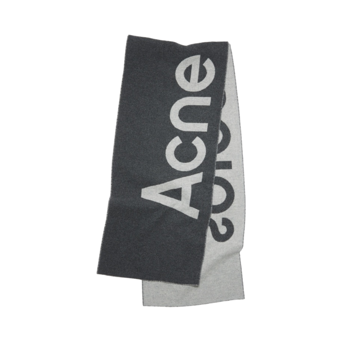 아크네 스튜디오 내로우 로고 자카드 머플러 그레이 라이트 그레이