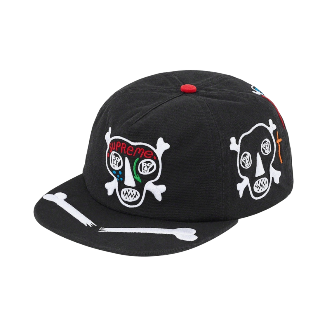 슈프림 x 클레이튼 패터슨 스컬스 5-패널 캡 블랙 - 21SS
