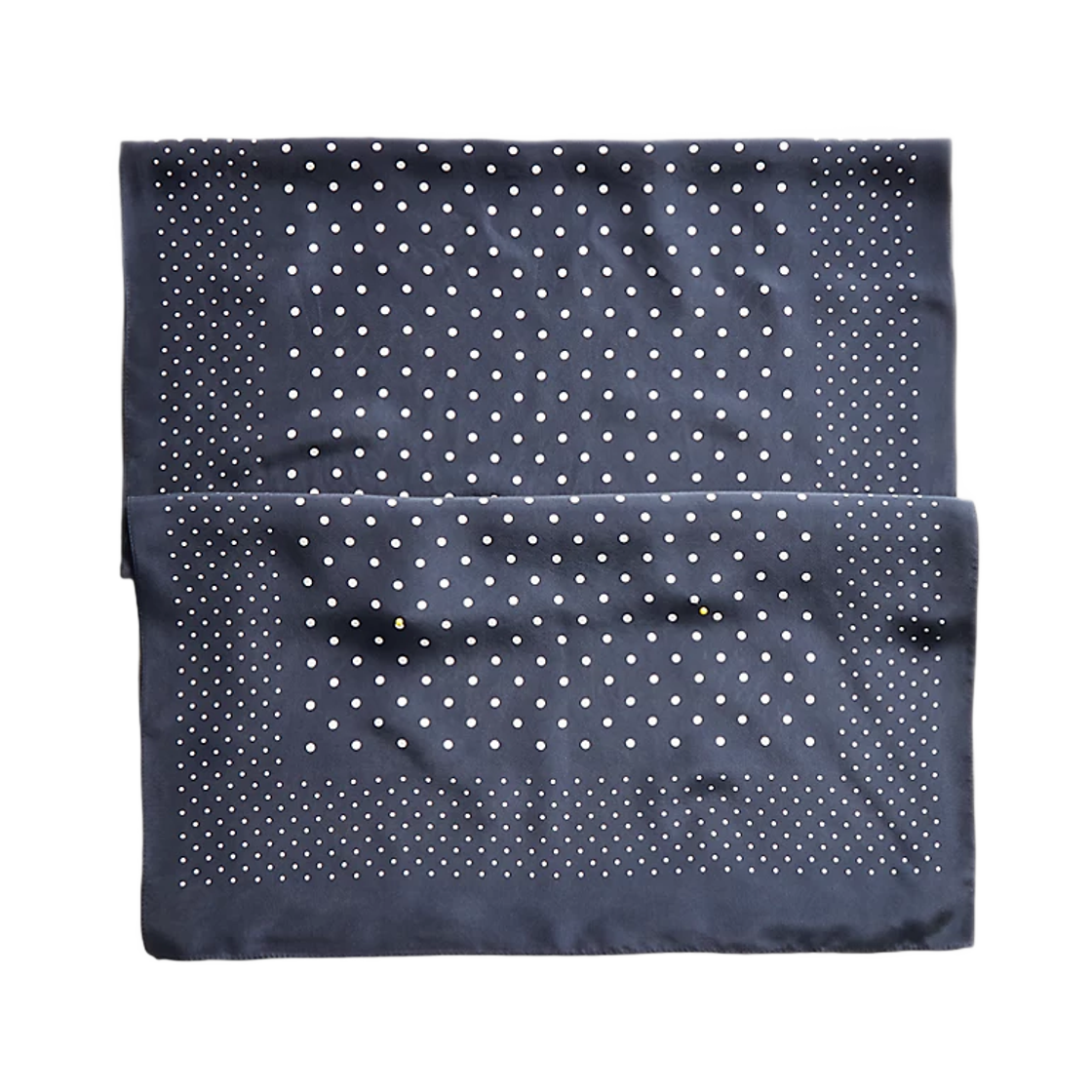 더블알엘 폴카 닷 스카프 네이비 크림(Double RL Polka Dot Scarf Navy Cream)