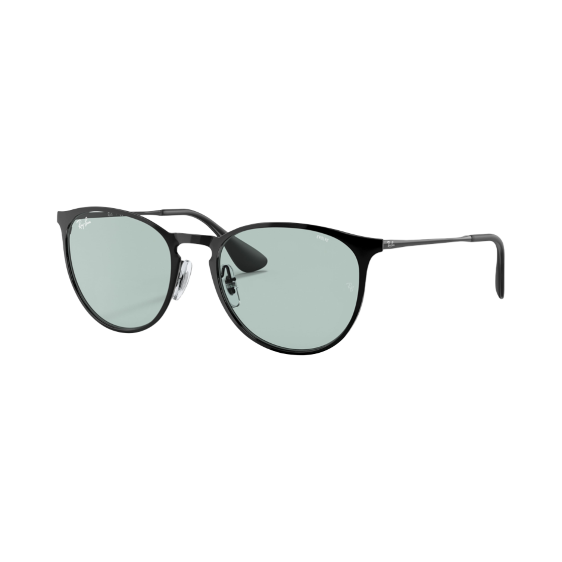 (W) 레이밴 에리카 폴리쉬드 블랙 프레임 그린 클래식 렌즈((W) Ray-Ban Erika Polished Black Frame Green Classic Lenses) - 1