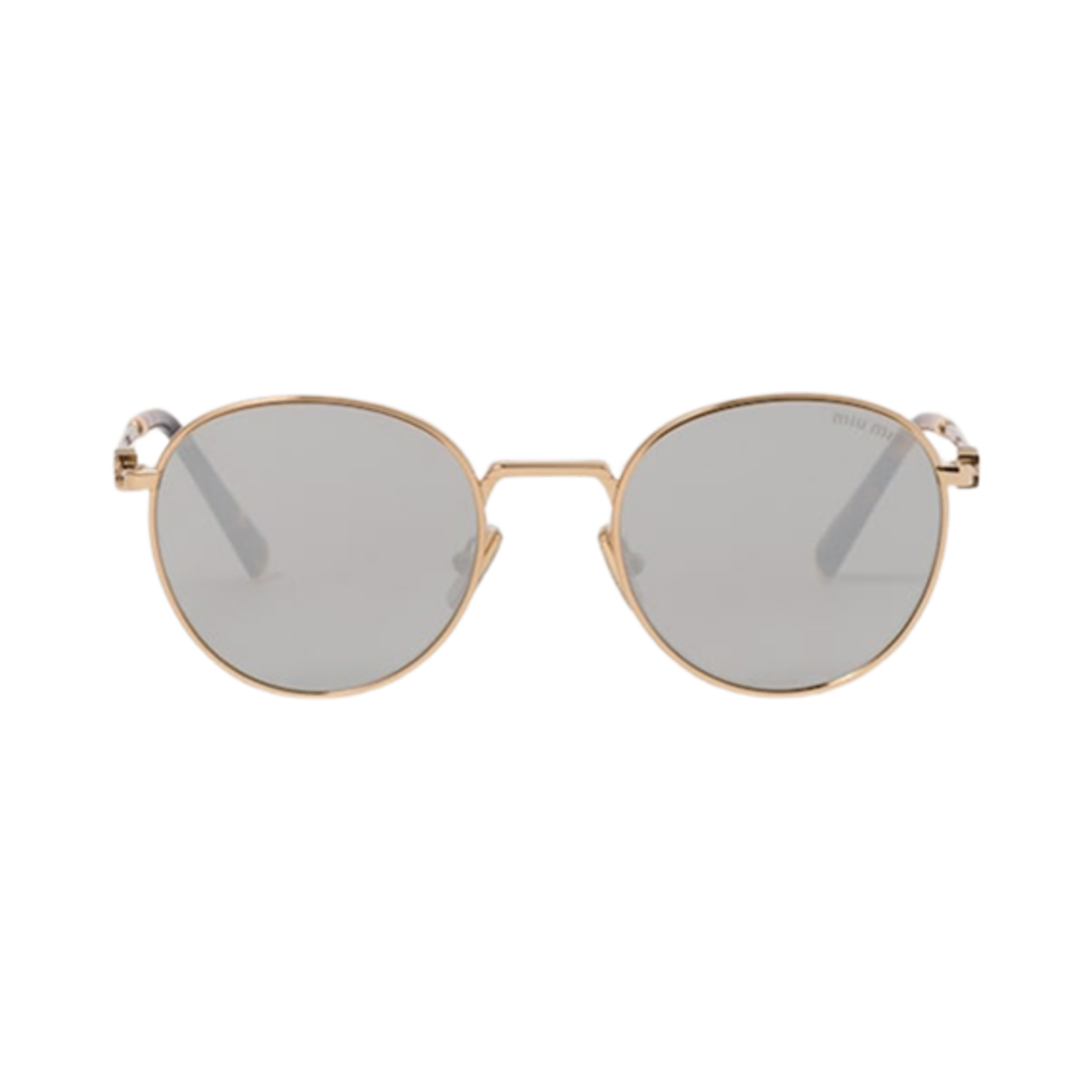 SMU55Z-E5AK-FE07F (W) Miu Miu Miu Regard Sunglasses Chrome Pleated Lenses - 대표 이미지 #1
