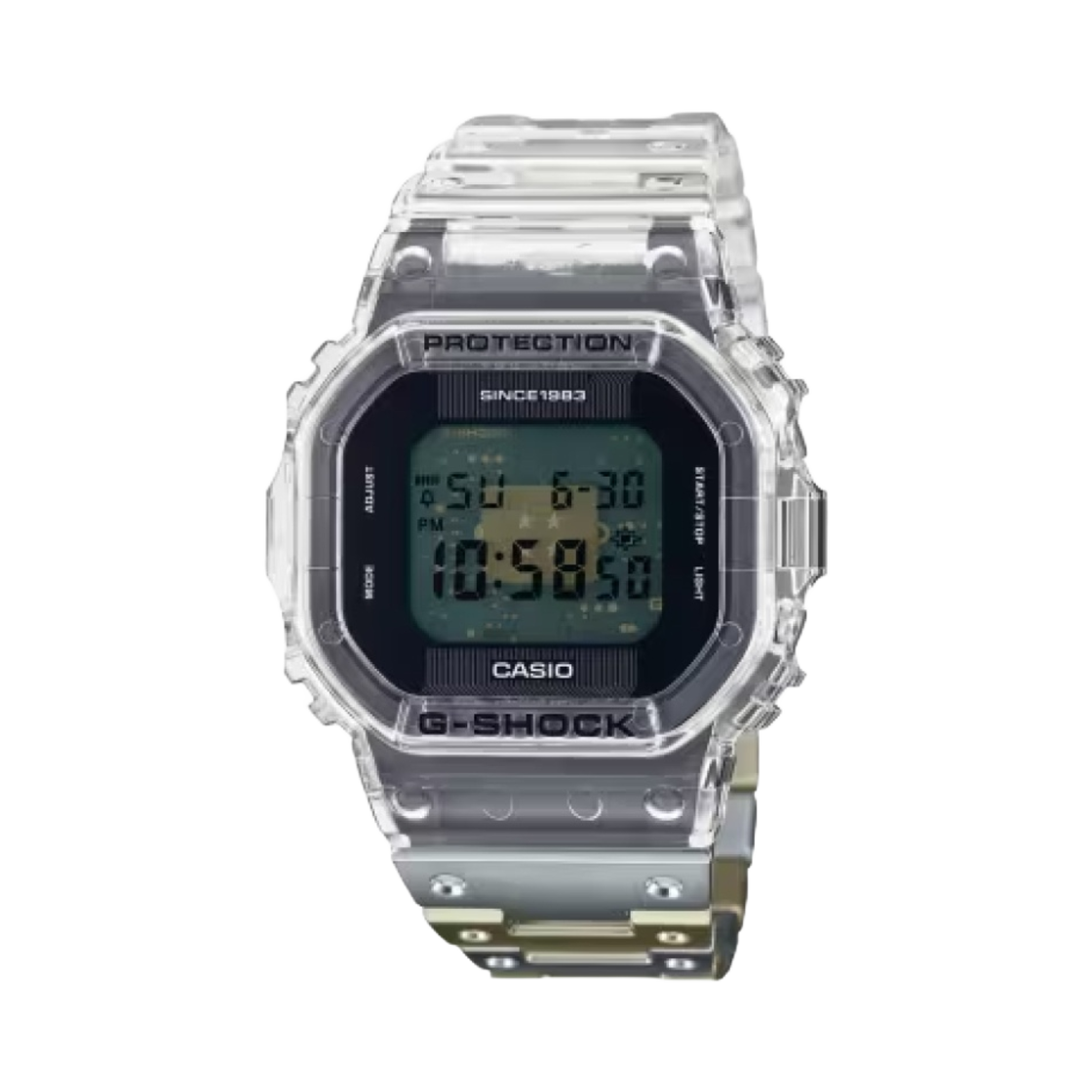 카시오 지샥 40주년 클리어 리믹스 5600 시리즈 DWE-5640RX-7 클리어(Casio G-Shock 40th Anniversary Clear Remix 5600 Series DWE-5640RX-7 Clear)