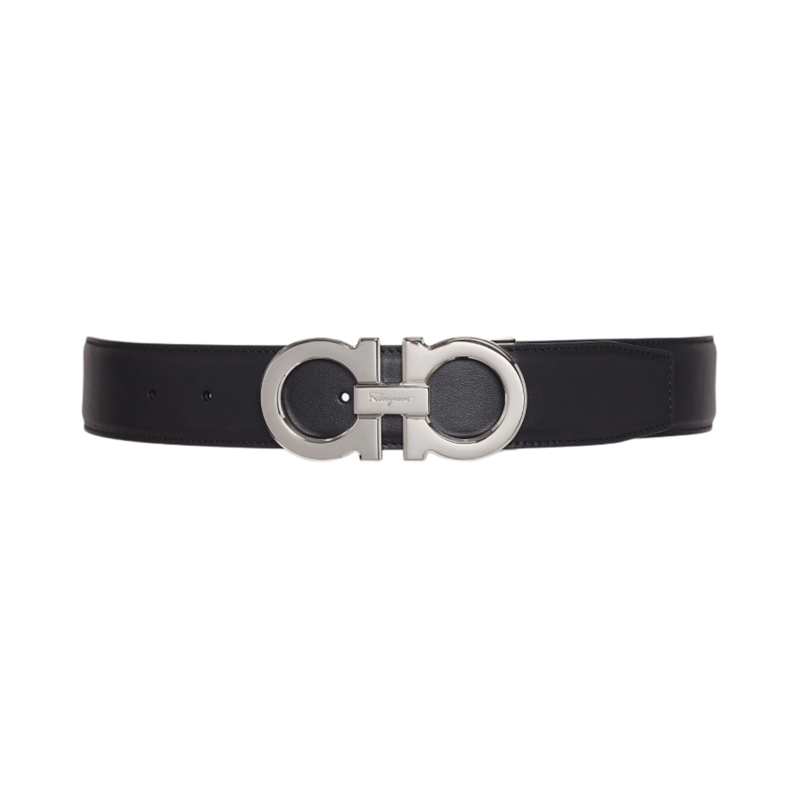 679710-686671 Ferragamo Reversible Adjustable Gancini Belt Black