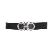 Ferragamo Reversible Adjustable Gancini Belt Black
