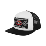 Chrome Hearts Chomper Hollywood Trucker Hat Black White