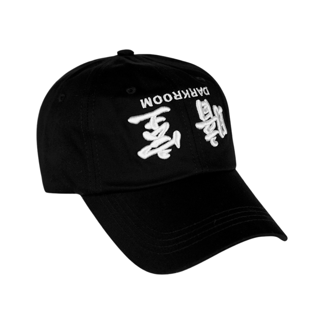 다크룸 스튜디오 업사이드 다운 화이트 로고 캡(Darkr8m Studio Upside Down White Logo Cap)