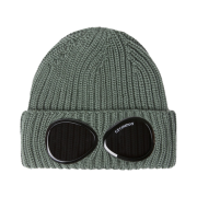 C.P. Company Extra Fine Merino Wool Goggle Beanie Stone Grey - 21FW