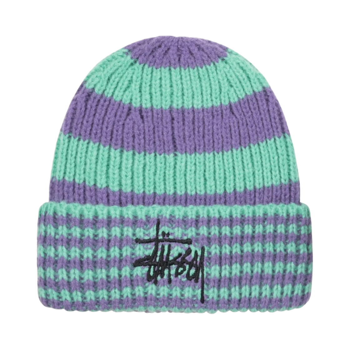 스투시 스트라이프 빅 베이직 비니 그린