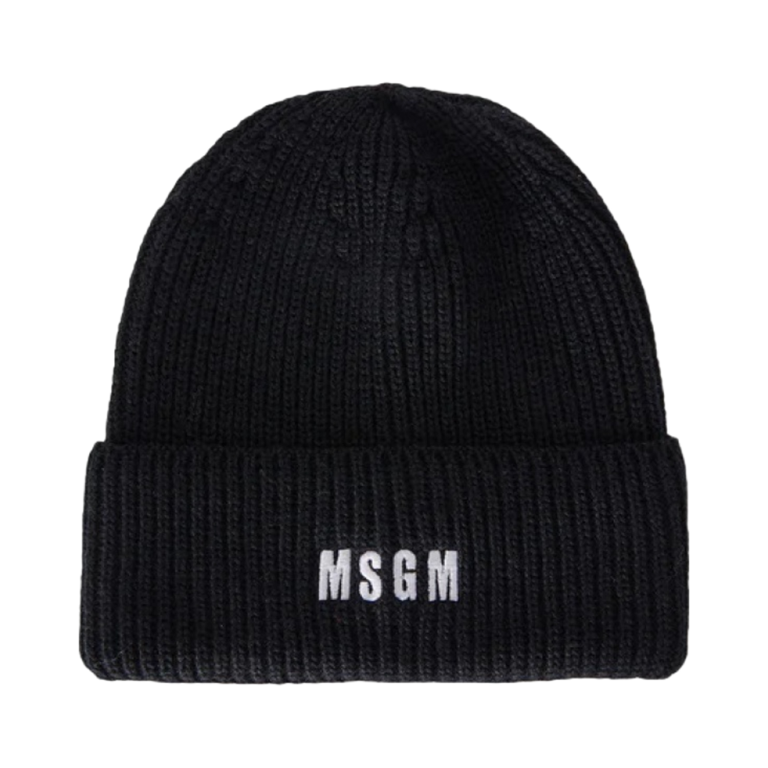 3341MDL08-227767-99 MSGM Impact logo Wool Blended Watch Cap Black
