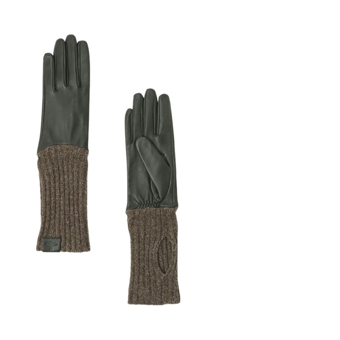 (W) 비비안 웨스트우드 롱 립 니트 커프 글러브 다크 그린((W) Vivienne Westwood Long Rib Knit Cuff Gloves Dark Green) - 2