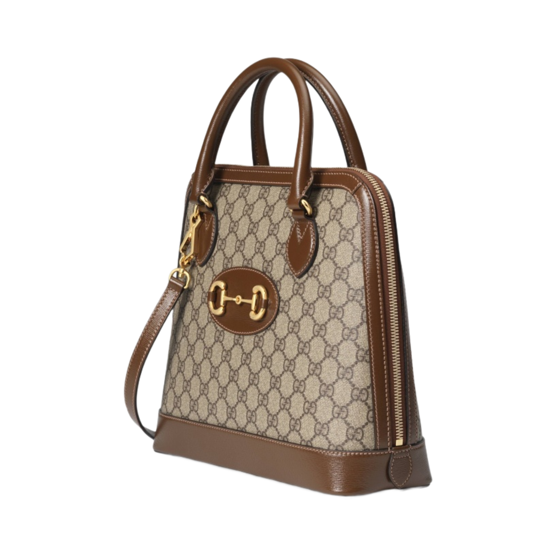 구찌 홀스빗 1955 미디움 탑 핸들백 베이지 에보니 브라운(Gucci Horsebit 1955 Medium Top Handle Bag Beige Ebony Brown) - 2