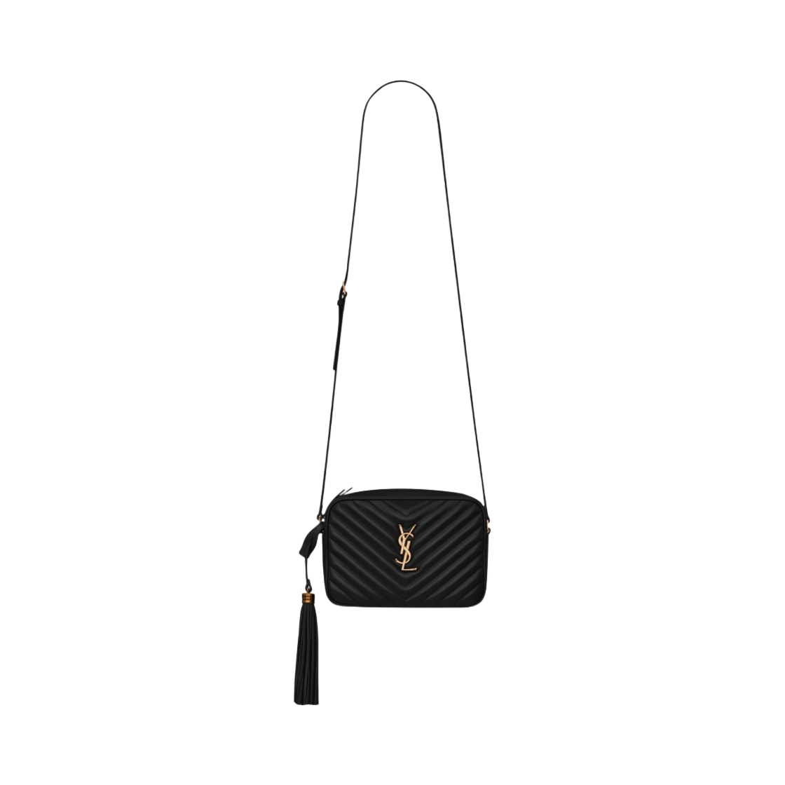 생로랑 퀼티드 레더 루 카메라백 블랙(Saint Laurent Lou Camera Bag in Quilted Leather Black)