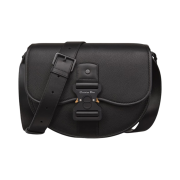 Dior Gallop Bag with Strap Grained Calfskin Black